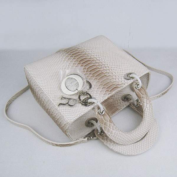 Christian Dior 1887 Snake Leather Shoulder Bag-Gray